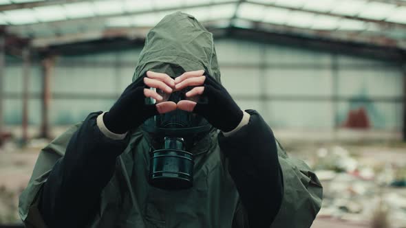 Soldier Makes Heart Symbol with His Hands