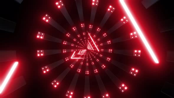 Red Neon Led Triangle Stroke Tunnel