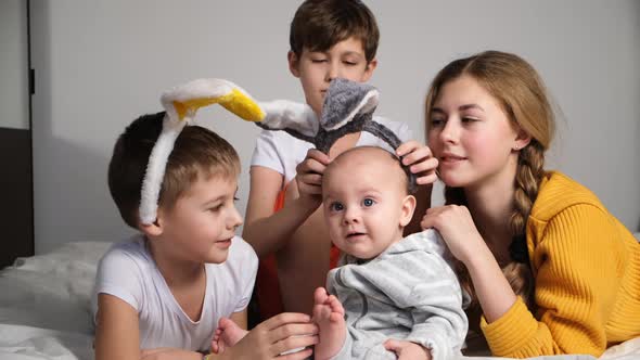 Group of Children Celebrating Easter