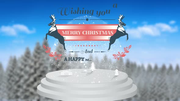 Illustration of christmas greeting and new year message