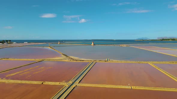 Natural Reserve of the Saline Dello Stagnone Near Marsala and Trapani Sicily