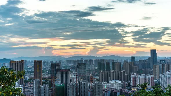 Timelapse of city skyline in hangzhou china