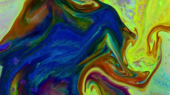 Abstract Colorful Chaos Paint Ink Blasting And Swirling 1