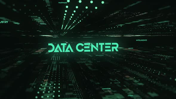 Sci Fi Digital Data Word Data Center