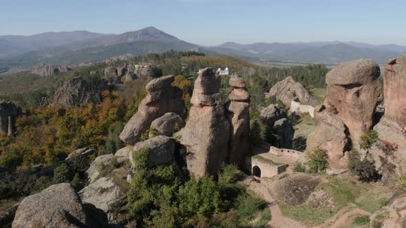 Strange natural formations in Western Bulgaria 4K 2160p 30fps UltraHD footage -  Belogradchik group 