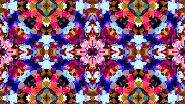 Colorful Stained Glass Kaleidoscope Loop 4K 10