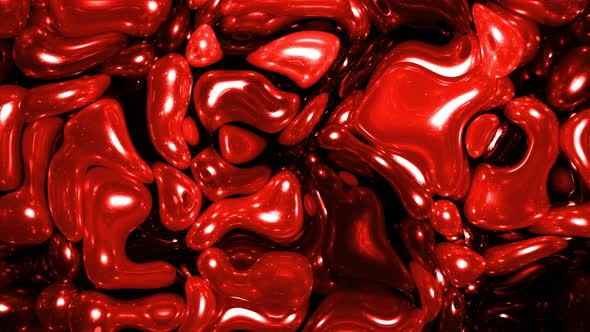 Red color background glossy marble liquid animation