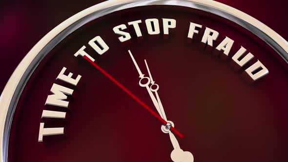 Time To Stop Fraud Clock Prevent Crime Cons Scams