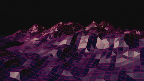 Digitally generated video of mountain 