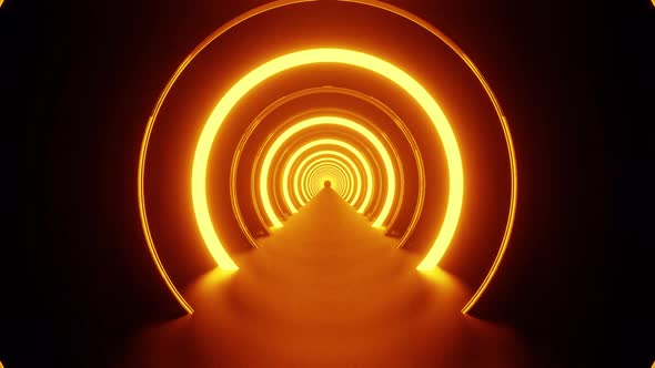 Vj Loop Of The Golden Rings Tunnel Background 4K