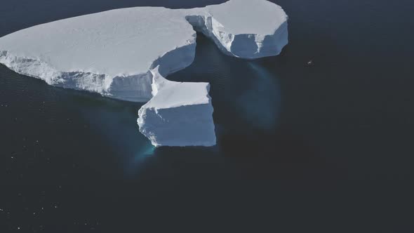 Tabular Iceberg Float Antarctic Clear Water Aerial