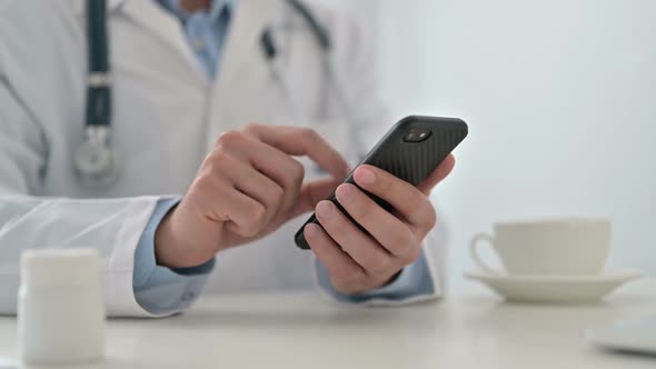 Doctor Browsing on Smartphone