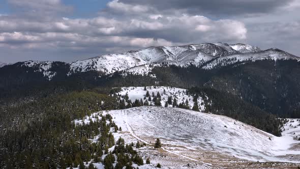 Aerial View of a Peak in Carpathian Mountains in Romania