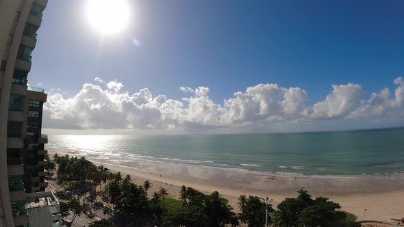 Skyline tropical beach footage clouds timelapse weather.