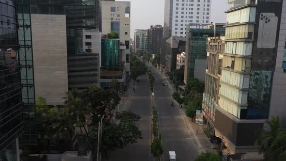 Aerial view of Dhaka downtown district, Bangladesh.