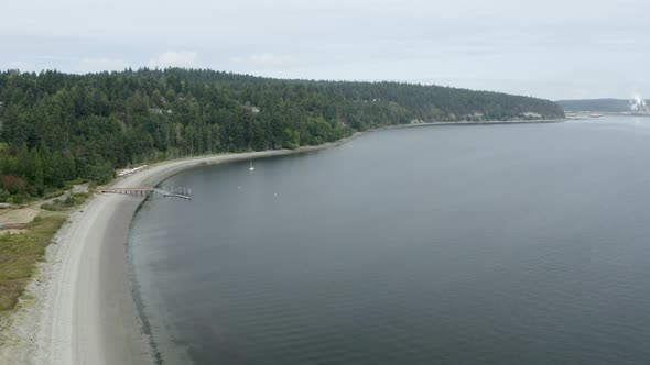 Port Townsend Washington Aerial Panoramic View Along Shoreline