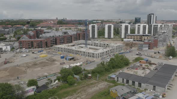 Drone Shot of Construction Site in the Urban