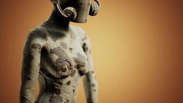 Futuristic Sci Fi Woman in Burned Suit