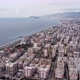 Aerial View Flying over the Resort Town Near the Embankment and the Mediterranean Sea - VideoHive Item for Sale