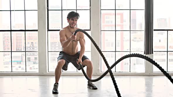 Athletic Male Workout Crossfit Slow-Motion