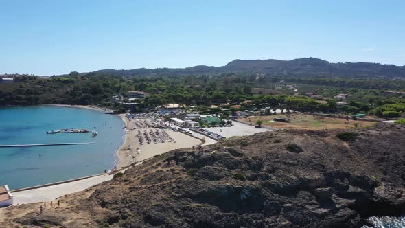 Aerial View of St Nicholas Beach and Church, Zakynthos, Greece