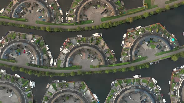 Bird's Eye View of the Lemmer Marina Unusual Cogs and Geometric Shapes