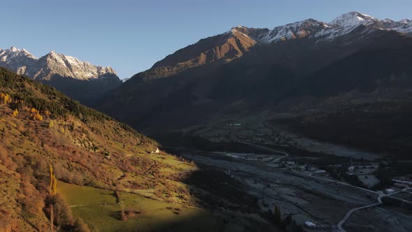 Beautiful Landscape View of the Mountains in Svaneti Region of Georgia