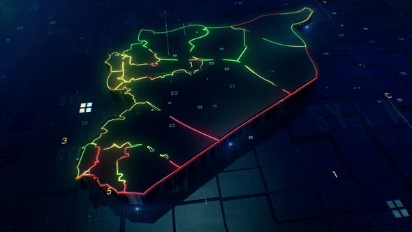 Syria Map 4k Loop