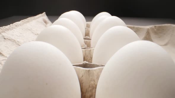 Raw Fresh Egg in Pack on Whitetable, Slide Shoot