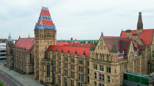 Famous Building of Manchester Museum  Aerial View  Travel Photography