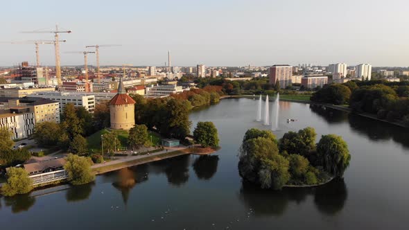 Nice view of Pildammsparken in Malmö, Sweden