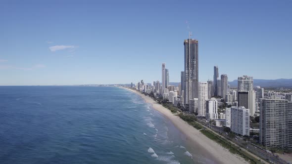 High Rise Buildings And Luxury Hotels At Surfers Paradise Esplanade In Gold Coast, Queensland, Austr