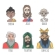 Different Confession and Religion Famous Men - GraphicRiver Item for Sale