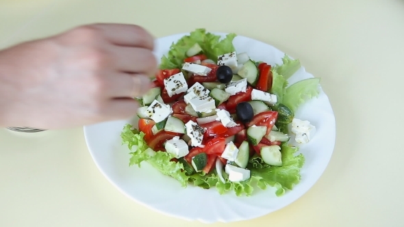 Fresh Salad With Olive Oil