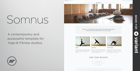 Somnus - Yoga & Fitness Studio Template + Builder