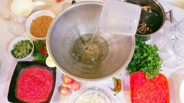 Process Of Eastern Spicy Meal Cooking