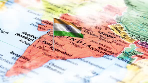 India Map With India Flag