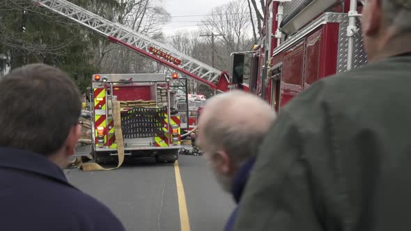 Spectators At The Scene Of A House Fire (1 Of 2)