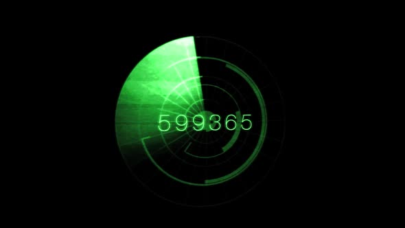Green Radar Scan With Numbers