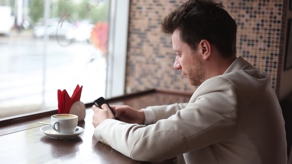 Close Up Of a Man Using Mobile Smart Phone