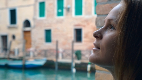 Woman With Sad Look Outdoor In Venice