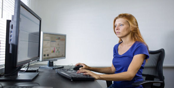 Woman Working at a Computer 30