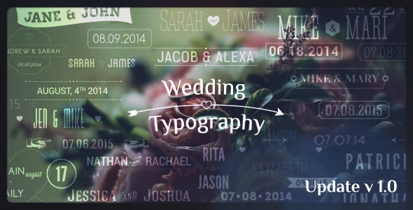 Wedding Typography Titles – Dates and Names