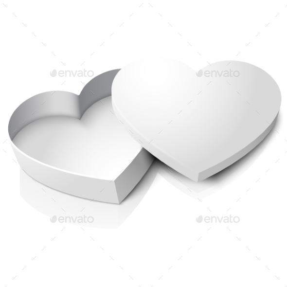 Opened Heart Shape Box