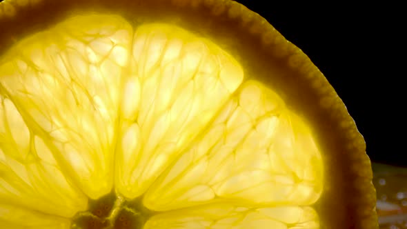 Macro Shot of Orange Fruit Flesh Structure