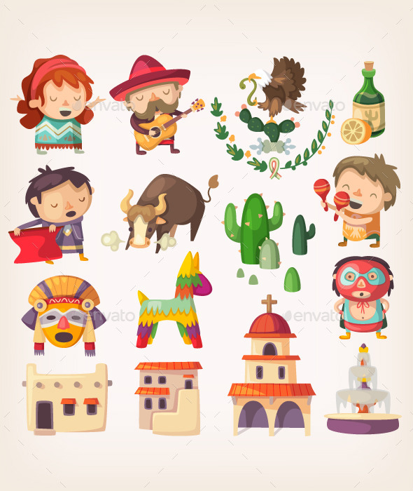 Mexican Set with Local Elements and Characters