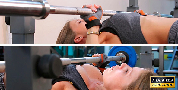 Girl Doing Barbell Bench Press