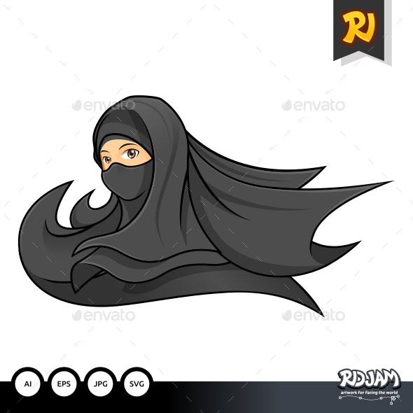 Conceptual Muslim Woman with Niqab 1