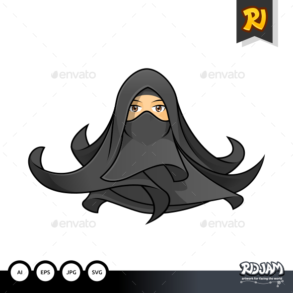 Conceptual Muslim Woman with Niqab 2