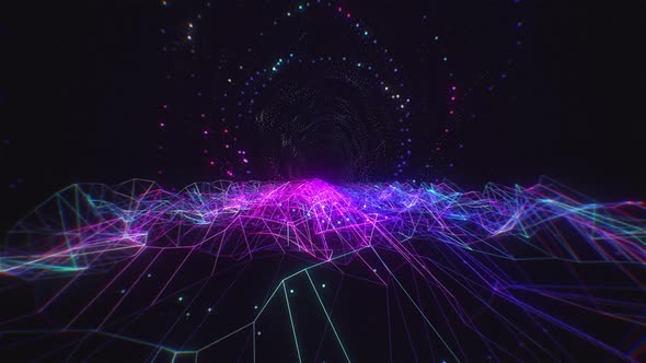 Neon Glowing Rhytmic 80's Tunnel alt